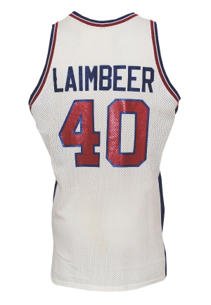 1990-91 Bill Laimbeer Detroit Pistons Game-Used Home Uniform (2)(Great Provenance)