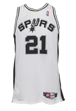 1999-00 Tim Duncan San Antonio Spurs Game-Used Home Jersey
