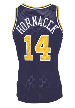 1995-96 Jeff Hornacek Utah Jazz Game-Used Road Jersey with Reversible Practice Jersey (2)