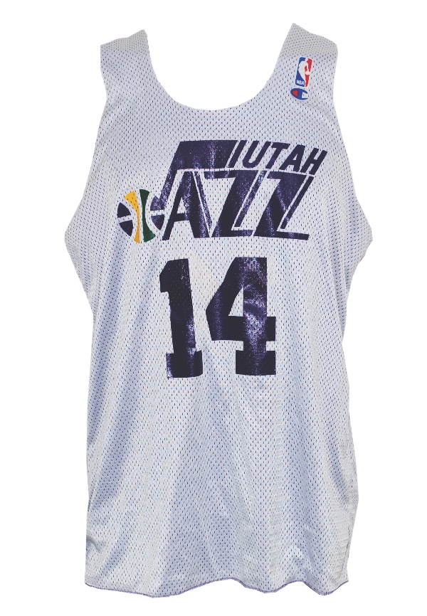 1993-94 Jeff Hornacek Game Worn Utah Jazz Jersey.  Basketball, Lot  #82804