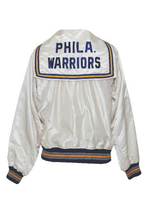 Late 1950s Joe Grabowski Philadelphia Warriors Worn Satin Warm-Up Jacket (Rare Style)                      