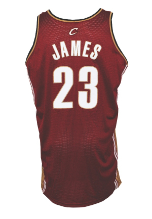 2003-04 LeBron James Rookie Cleveland Cavaliers Game-Used & Autographed Road Jersey (UDA)(JSA)