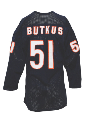 Circa 1972 Dick Butkus Chicago Bears Game-Used Home Jersey (20+ Team Repairs)