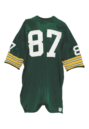 Late 1960s Willie Davis Green Bay Packers Game-Used & Autographed Home Jersey (Full JSA LOA)(Team Repairs)