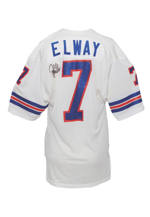 Mid 1980s John Elway Denver Broncos Game-Used Road Jersey (Hand Warmer)