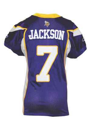 2007 Tavaris Jackson Minnesota Vikings Game-Used & Autographed Home Jersey (JSA)(NFL PSA/DNA COA)