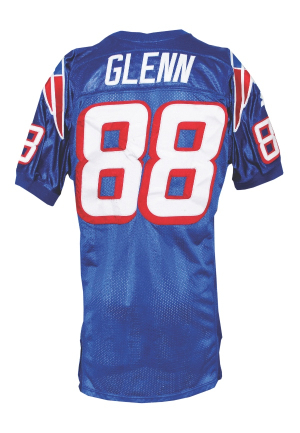 1998 Terry Glenn New England Patriots Game-Used Home Jersey (Team Repairs)(Team Stamp)