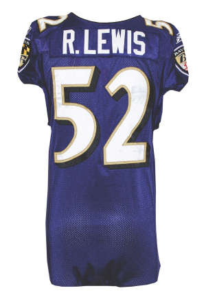2010 Ray Lewis Baltimore Ravens Game-Used Home Jersey (Team COA)(Team Repairs)