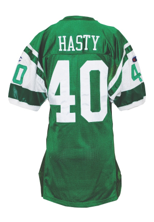 1994 James Hasty NY Jets TBTC Game-Used Home Jersey & 1994 Ronnie Lott NY Jets Game-Issued & Autographed Road Jersey (2)(JSA)