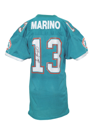 Late 1980s Dan Marino Miami Dolphins Game-Used & Autographed Home Jersey (JSA)(Pat Catello LOA)