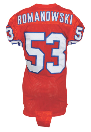 Circa 1997 Bill Romanowski Denver Broncos Game-Used Home Jersey
