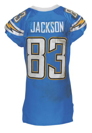 12/16/2010 Vincent Jackson San Diego Chargers Game-Used Powder Blue Home Jersey (Chargers COA)(Unwashed) 
