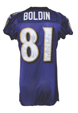 2010 Anquan Boldin Baltimore Ravens Game-Used & Autographed Home Jersey (Ravens COA)(JSA)
