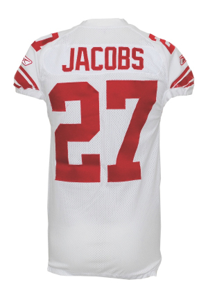 2008 Brandon Jacobs NY Giants Game-Used Road Jersey (Team Repairs)
