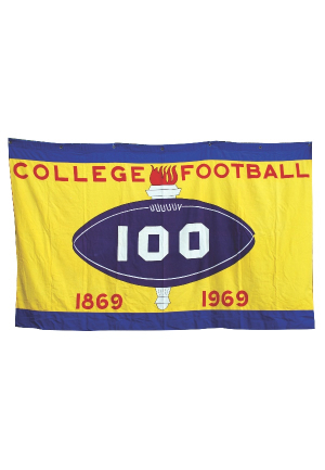 1969 College Football 100 Year Anniversary Original Stadium Banner