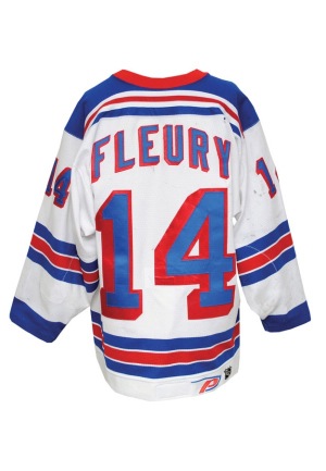 1999-2000 Theo Fleury NY Rangers Game-Used Home Jersey (Team Letter)(Meigray COA)(Casey Samuelson LOA)