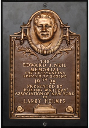 1978 Larry Holmes Edward J. Neil Memorial Fighter of the Year Award Plaque
