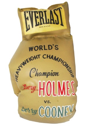 6/11/1982 Larry Holmes vs. Gerry Cooney Press Conference Oversized Hand-Painted Boxing Glove