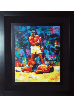 Framed Muhammad Ali Autographed Oversized Original Painting on Canvas (JSA)