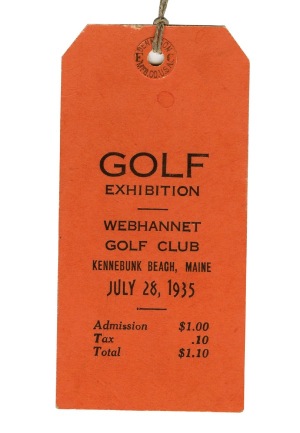 7/28/1935 Webhannet Golf Club Pass Signed by Gene Sarazen and Babe Didrikson (Early Didrikson Signature)(Full JSA LOA)