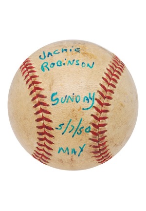 5/7/1950 Jackie Robinson Brooklyn Dodgers Game-Used Home Run Baseball (Pristine Provenance)(Game-Winning Home Run Ball)(Only Known Documented Robinson HR Baseball)