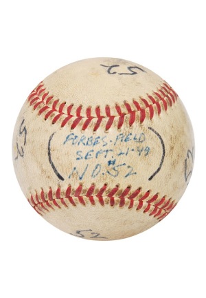 9/21/1949 Ralph Kiner Pittsburgh Pirates Game-Used & Autographed Home Run Baseball (52nd Home Run of Season)(Pristine Provenance)(JSA)