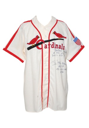 Stan Musial Career Stat Signed & Inscribed LE Baseball & Jersey (2)(JSA)(Musial LOA)