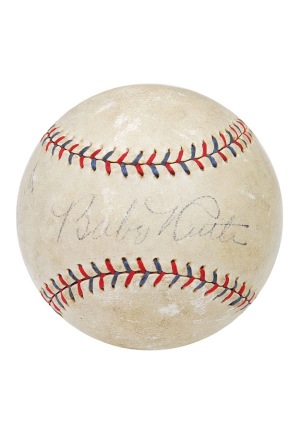 Babe Ruth & Lou Gehrig Autographed Baseball (JSA)(PSA/DNA)