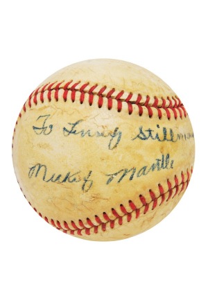Rookie Era Vintage Mickey Mantle Single-Signed Baseball (JSA)