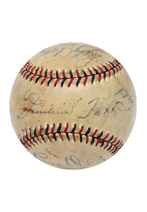 Babe Ruth, Lou Gehrig, Rogers Hornsby, Jimmie Foxx & Others Autographed Baseball (JSA)