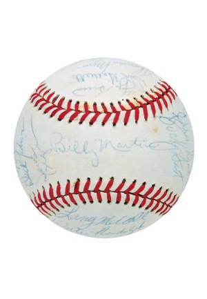 1977 NY Yankees World Championship Team Autographed Baseball (JSA)