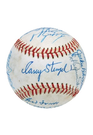 Late 1950’s All-Star/Old Timers Day Autographed Baseball with Jackie Robinson, Maris & Mantle (JSA)
