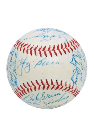 1955 NY Yankees Team Autographed Baseball (JSA)(World Series Year)