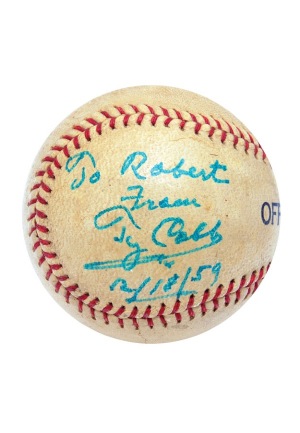 Ty Cobb Single-Signed Baseball (JSA)(PSA/DNA Autograph Grade 9)