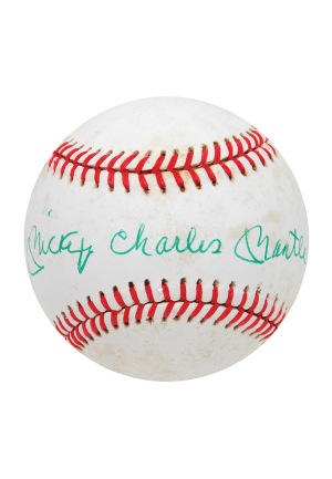 Mickey Charles Mantle Single-Signed Baseball (JSA)(PSA/DNA)