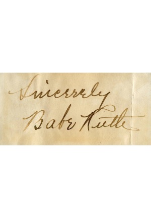 Babe Ruth Autographed Cut (Full JSA LOA)