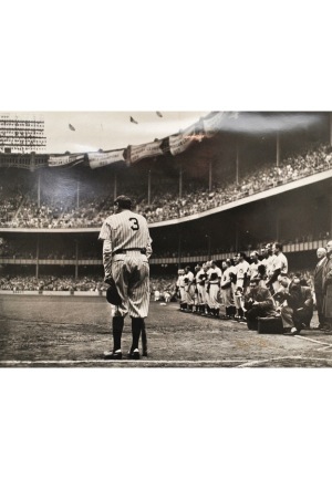 Babe Ruth “The Babe Bows Out” Photo Signed by Nat Fein (JSA)