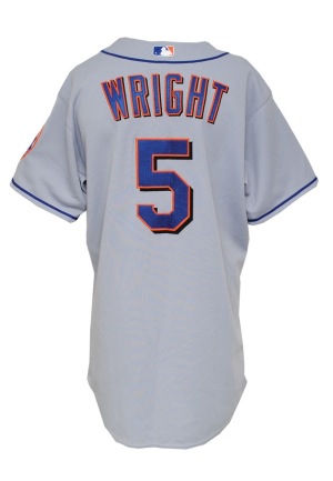 2007 David Wright NY Mets Game-Used Road Jersey (Steiner)
