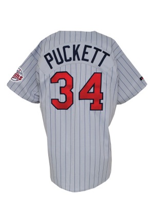 1993 Kirby Puckett Minnesota Twins Game-Used Road Jersey (Equipment Manager LOA)