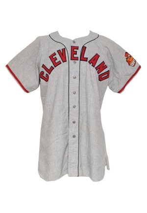 1948 Herold “Muddy” Ruel Cleveland Indians Coachs Worn Road Flannel Jersey (Championship Season)