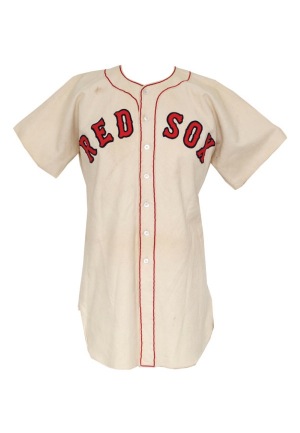 Late 1940s Birdie Tebbetts Boston Red Sox Game-Used Home Flannel Jersey