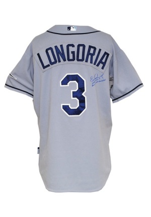 9/20/2011 Evan Longoria Tampa Bay Rays Game-Used & Autographed Road Jersey (Photomatch)(MLB)(JSA)
