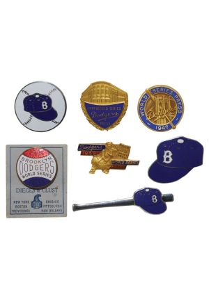 Original Brooklyn Dodgers World Series Press Pins (7)