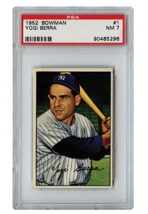 1952 Bowman Yogi Berra Card - PSA/DNA Graded NM 7