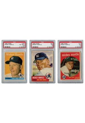 1953, 1956, 1957, 1958 & 1959 Mickey Mantle Topps Graded Cards (5)