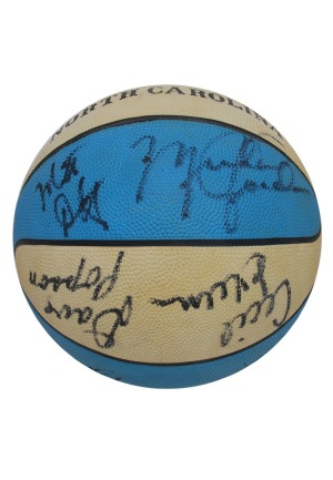 1983 UNC Tar Heels NCAA Champions Team Autographed Basketball with Michael Jordan (JSA)