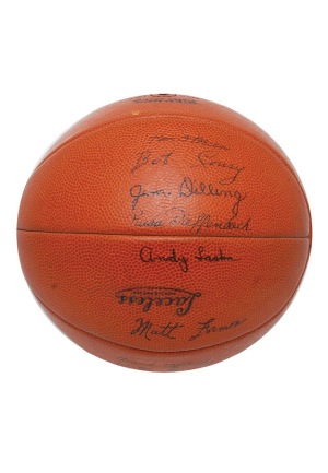 1949-50 Holy Cross NCAA Team Signed Basketball with Bob Cousy & Others (JSA)