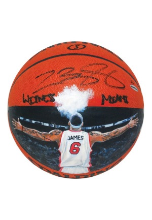 LeBron James Autographed "Witness" Jolene Jesse Painted LE Basketball (UDA)(JSA)