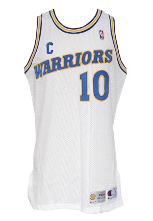 1994-95 Tim Hardaway Golden State Warriors Game-Used Home Jersey