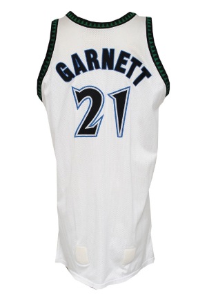 2002-03 Kevin Garnett Minnesota Timberwolves Game-Used Home Uniform with Attributed Shooting Shirt & Warm-Up Pants (4)(Team LOA)(BBHOF LOA)